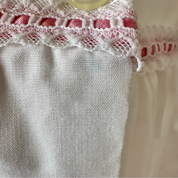 Vintage Bryan Dress 6X Pink White Striped Pinafore 2 Piece Lacy Party Fancy - Picture 15 of 16